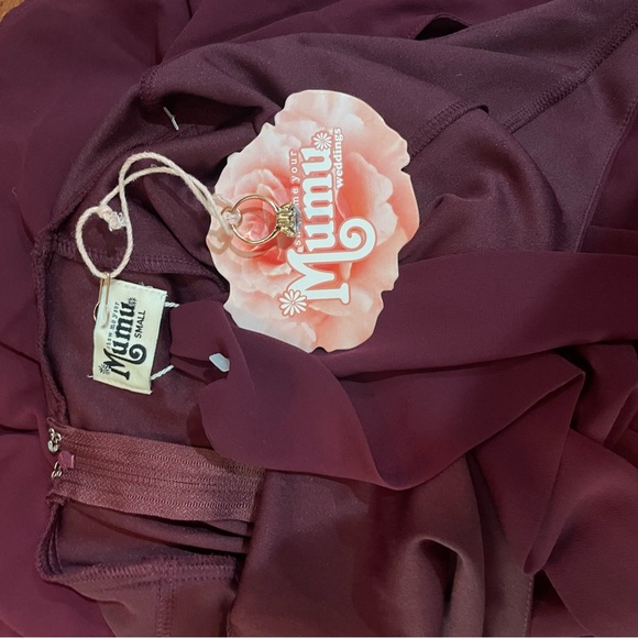 Show Me Your Mumu Jenn Maxi Dress in Merlot Chiffon - Picture 5 of 5